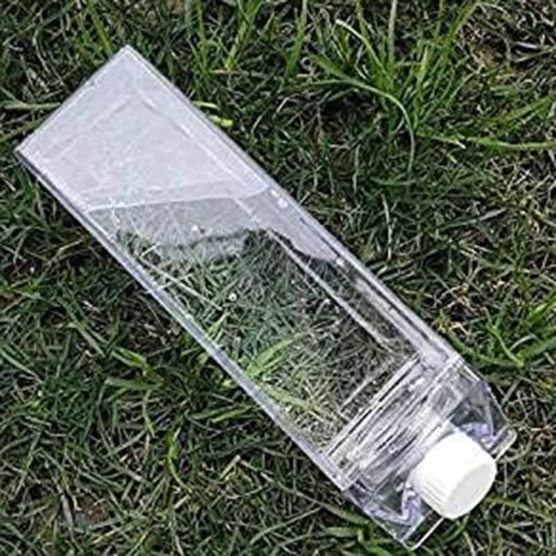 Jinberry - Botella de agua de cartón de leche transparente,