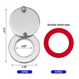 3 Set Peephole Cover, Peep Hole Covers for Peep Holes for Door Viewer, Home Security Peephole Protector Us House, Family, with Matching Self-Adhesive Installation Tools, Simple and Fast(Silver)