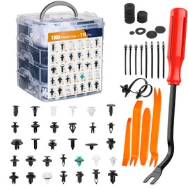 GOOACC 1115Pcs Car Push Retainer Clips & Auto Fasteners Assortment -32 Most Popular Sizes Nylon Bumper Fender Rivets with 10 Cable Ties and Fasteners Remover for GM Ford Toyota Honda Chrysler