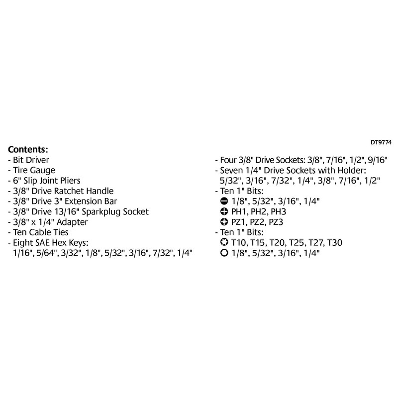 Apollo Tools 56 Piece Compact SAE Auto Tool Set in