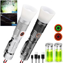Garberiel High Lumen Super Bright LED Flashlight Rechargeable Tactical Magnetic Torch Lamp