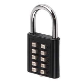 WGFOIP Push Button Padlock, 10 Digit Combination Padlock Weatherproof Code Pad Lock for School, Gym Locker, Cabinets