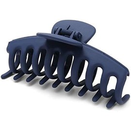 Navy Blue Frosted Claw Hair Clips, Jumbo Strong Hold Clips for Women and Girls Straight, Curly and Wavy Hair