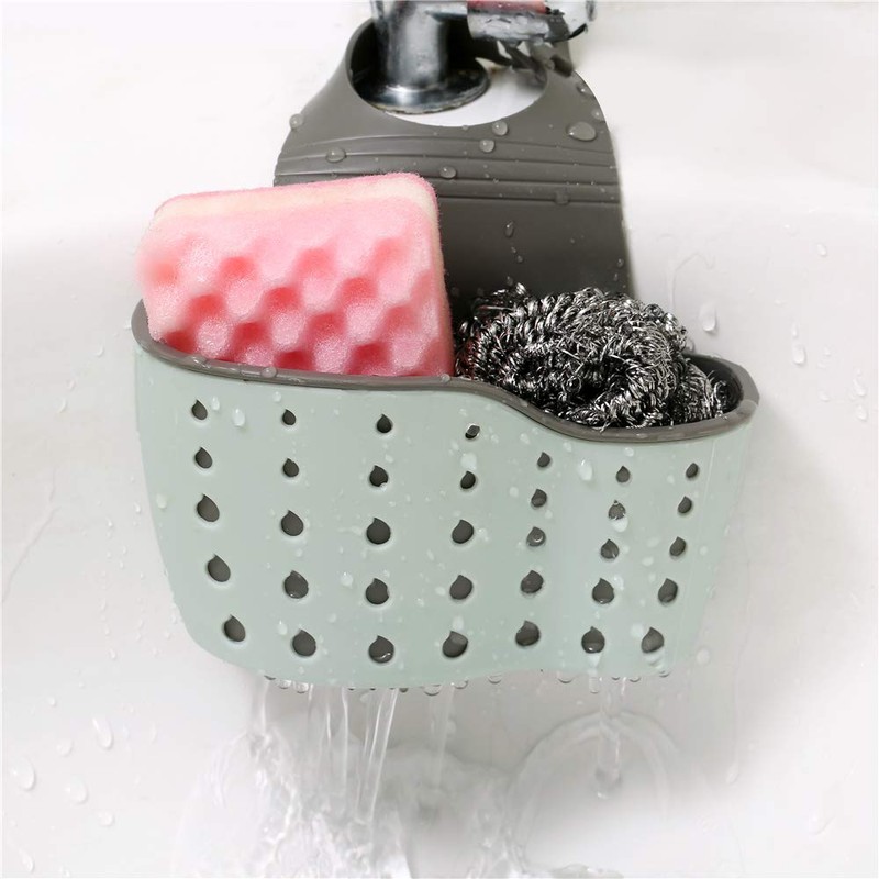 Kitchen Sink Caddy Sponge Holder Silicone Plastic Soap Holder Hanging
