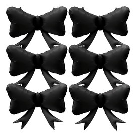FBQ 6 Pcs Giant Black Bow Balloons Bow Theme Baby Shower Birthday Party Girls Boys Decorations Supplies