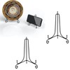 Zjkai 4 Pcs Black Iron Metal 6 Inch Plate Stands