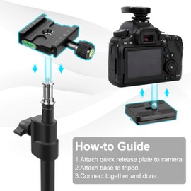 50 mm Quick Release Plate Clamp Compatible with Arca Swiss, Universal Clamp Adapter QR-50, Quick Release Plate with Removable Plate 1/4 Inch 3/8 Inch Screw for DSLRs, Tripod Camera