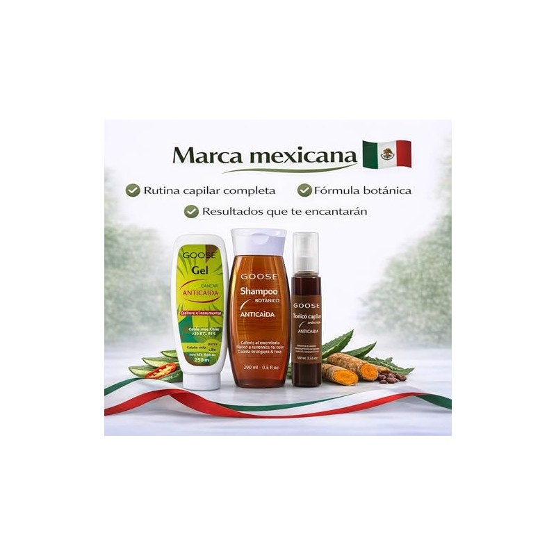 GOOSE Kit Anticaída Botánico – Shampoo + Gel Capilar +