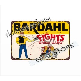 Unbranded 1960s BARDAHL OIL FIGHTS GRIME GANG metal tin sign bar decor ideas