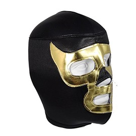 Gold Demon Adult Lucha Libre Wrestling Mask (pro-fit) Costume Wear - Black/Gold