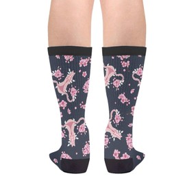 Sigouyinei Beautiful Pink Uterus Flower Obgyn Nurse Feminine Gynecology Casual Funny Funky Novelty Socks For Men Women