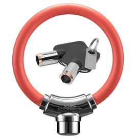 ULAC Bicycle Key Cable Lock, U-Shaped Lock, Zinc Alloy, Cross Bike, Wire Lock, Bike, 2 Unique Keys, Thickness 0.5 inches (12 mm), High Cut Resistance, Anti-Theft, Durable, 3 Colors (Red)