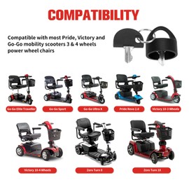 GREHUA Easy Pull Key Compatible with Pride Victory Mobility Scooter GoGo Elite Traveller Revo Zero Turn Legend Mega Motion Ultra X M1 Lite Electric Power Wheel Chair Replacement Parts (Set of 2)