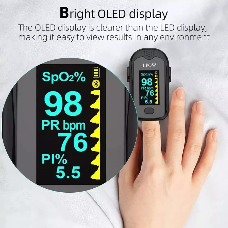 LPOW NEW LPOW A340B Fingertip Pulse Oximeter Blood Oxygen Saturation
