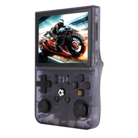Upgrade R36S PRO Handheld Game Console,3.5in IPS Screen Retro Game Consoles,20000+ Classic Games Portable Pocket Video Games Consoles with Memory Card (Black) (128GB)