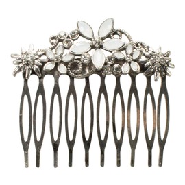 Alpenflüstern Edelweiss Symphony ADV095 Traditional Hair Comb Antique Silver Colour