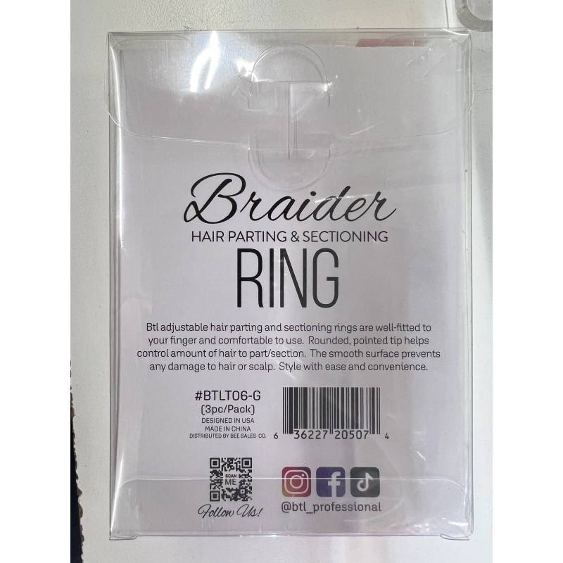 BTL Braiders Hair Parting & Sectioning Ring (3 Ring Per