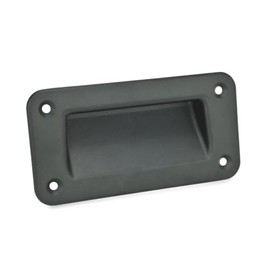 Ganter Normelemente Handle shell die-cast zinc | assembly from operating side | width 127 mm | GN 7330-127-A-1-SW | shell handle