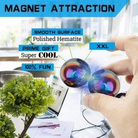 Cool 1.26 Inch Jumbo Magnets Balls Fidget Toys for Adults, Large Fidget Mangetic Set of 4 with Fiber Case Replacement for Ferrite Putty Office Desk Decorations Stress Relief Anti Anxiety Gifts