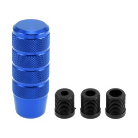 INFINAUTO Car Shift Knob, 9.5cm Universal for Automatic and Manual Vehicle Gear Shifter Knob with 3 Adapter Aluminum Alloy Blue, 1 Set