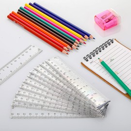 Zonon 500 Pcs 6 Inch Rulers Bulk Clear Plastic Flexible Straight Rulers with Inches and Centimeters First Day of School Gift for Students Back to School Office Supplies