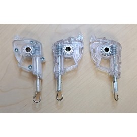 Heavy Duty Hex Hole Wand Tilter for 2" Horizontal Blinds (Clear-Metal Shaft, Pack of 3)