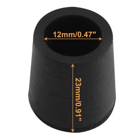 Piutouyar Round PVC Rubber Furniture Covers, 12mm / 1/2 Inches Table Chair Leg Tip Protectors, Non-Slip End Cap for Protect Surfaces, Black (32Pcs)