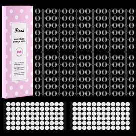 Finea 144pcs Gel Nail Polish Color Display Swatch Dots with Stickers Clear Transparent Acrylic Plastic Labels Nail Art Paint Color Analysis Chart Sample Accessories Nail Tech Must Have Salon Supplies