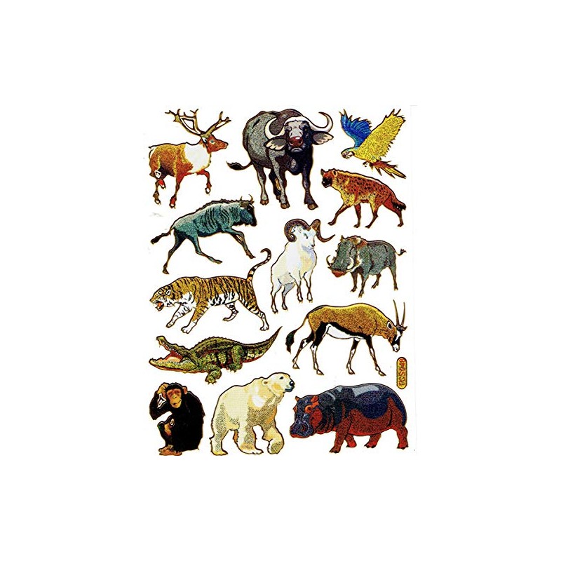 Polar bear chimpanzee boar buffalo animal cute sticker decal Metallic