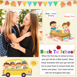 PINKDODO First Day of School Gift, First Day of Kindergarten Bracelet Mommy and Me Back to School Gifts, Mother and Daughter Anxiety Bracelets for Mom Daughter Girls
