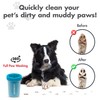 Dexas MudBuster Portable Dog Paw Cleaner, Medium, Blue - Premium