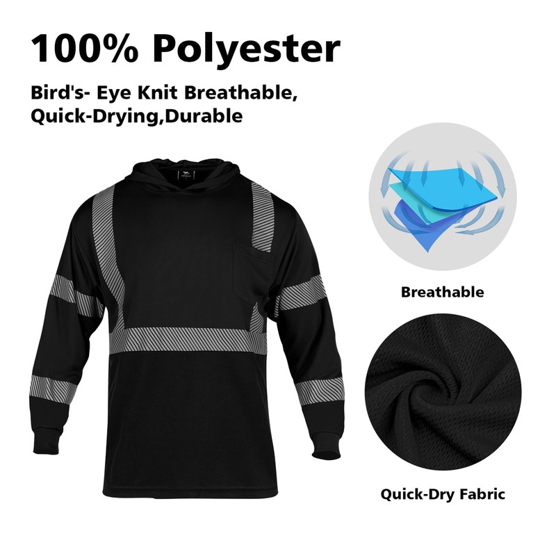 VENDACE Safety Reflective High Visibility Long Sleeve Shirts ANSI Class