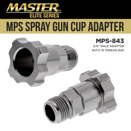 Master Elite Paint System MPS Spray Gun Cup Adapter 843 - Converts Full-Size Devilbiss Spray Guns, GTI, GFG, Finishline for Master Elite Paint System MPS Disposable Spray Gun Cup Liners & Lids