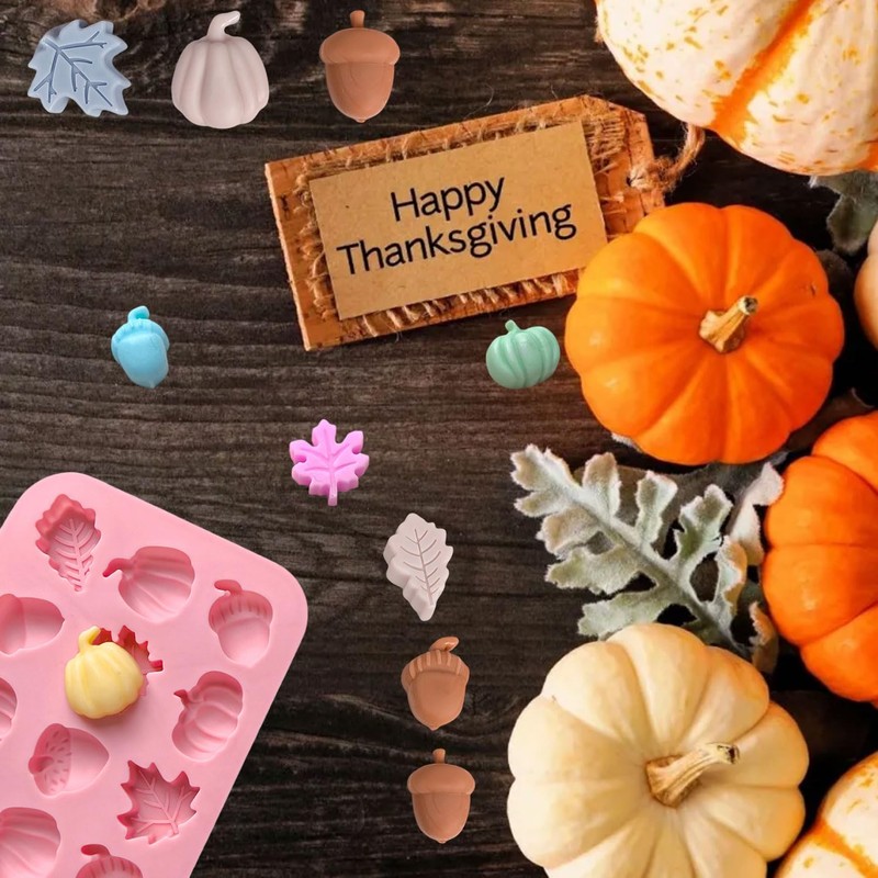 2 Piece Fall Silicone Molds for Chocolate, Autumn Maple Leafs