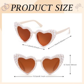 Heart Sunglasses, Etercycle Bride To Be Glasses Pearl Sunglasses, Fashion Teal Sunglasses Birthday Party Accessories