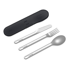 Bentgo Juego de Utensilios de Viaje de Acero Inoxidable - Juego de Cubiertos Reutilizable de 3 Piezas con Estuche de Transporte, Acero Premium de Alto
