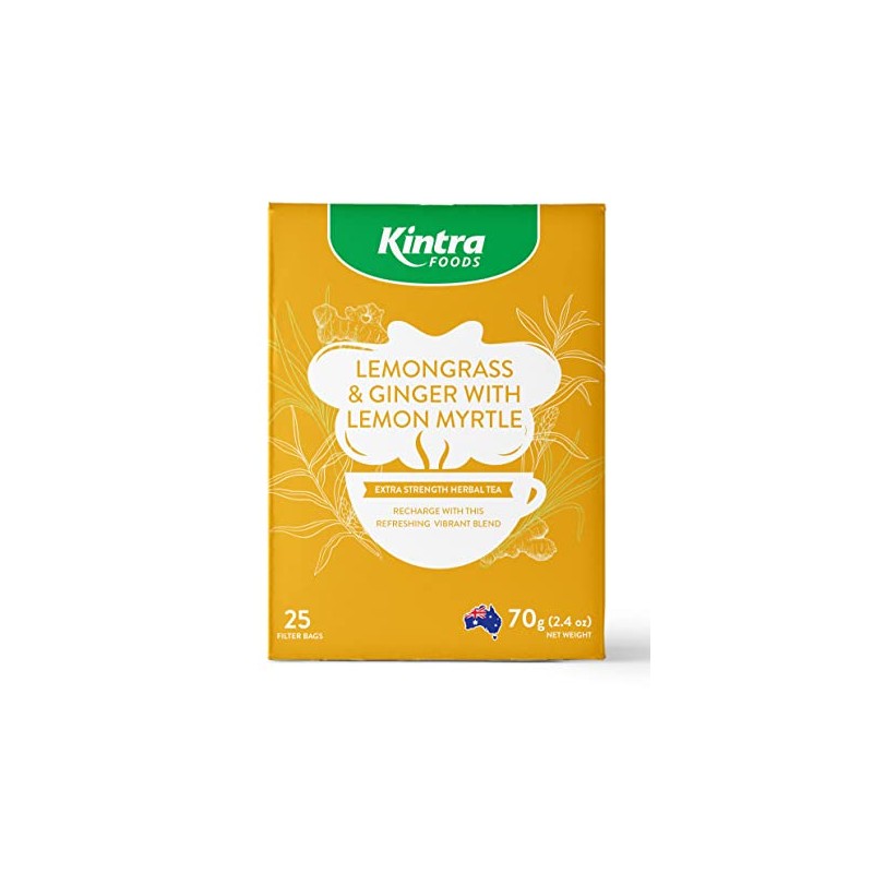 Kintra Foods Lemongrass, Ginger & Lemon Myrtle Herbal Tea 25
