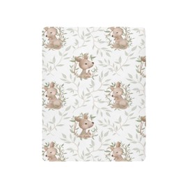 Wassud Cute Kangaroo Fitted Crib Sheet for Boys Girls, Soft and Breathable Neutral Baby Crib Mattress Sheets,Toddler Bed Mattress Sheets, 28 x 52 in