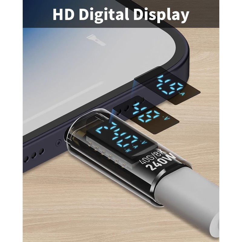 Duttek USB C Extension Adapter 240W Ultra Fast Charging, 40Gbps