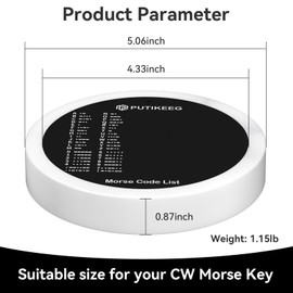 PUTIKEEG Morse Code Round Table Key morse code List Learning Shortwave Radio (White)
