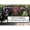 PJ Trailers Tongue Replacement 10” Stickers White (set Of 2)