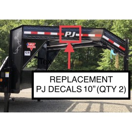 PJ Trailers Tongue Replacement 10” Stickers White (set Of 2) Gooseneck  Trailer
