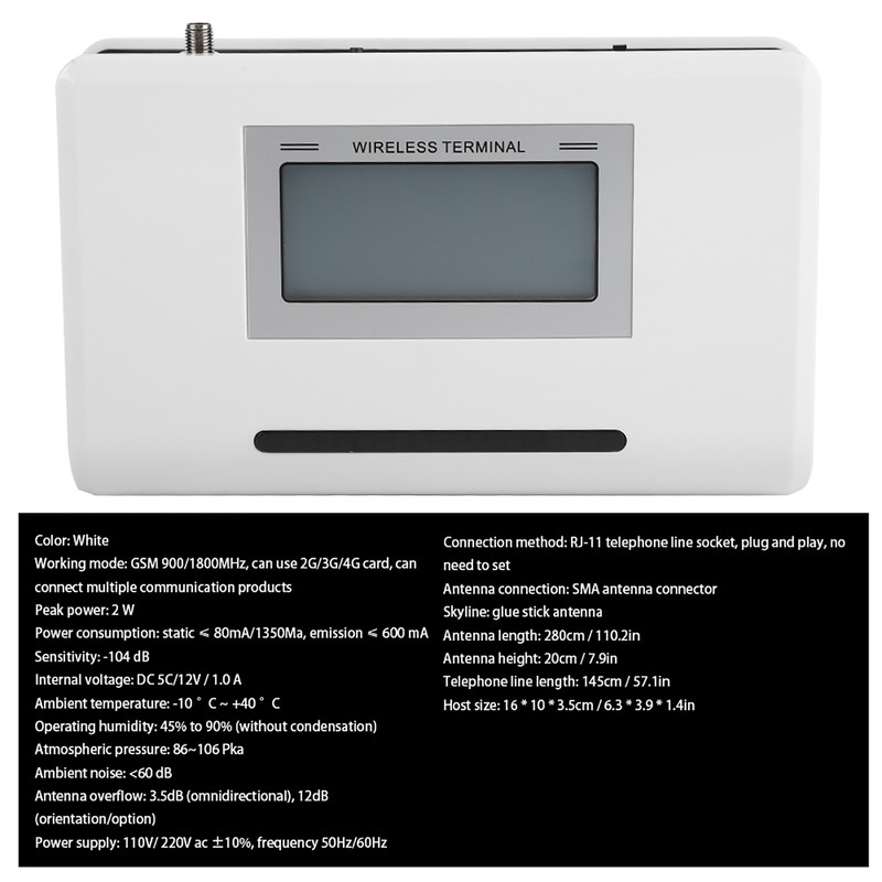 GSM Wireless Terminal Fixed Phone With LCD Connect Alarm