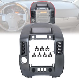 KUAFU Center Dash Instrument Panel Lid Compatible with 2004-2006 Nissan Titan XE SE Armada SE Replacement for 682578S800 Center Dash Instrument Panel Bezel W/o Speaker Bezel (Silver Gray)
