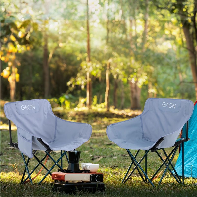 GAON. Silla Plegable para Camping y Exterior de Lona de