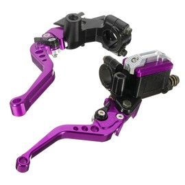 C-FUNN 7/8 Inch 22 mm CNC Universal Motorcycle Brake Clutch Master Cylinder Lever Reservoir - Purple
