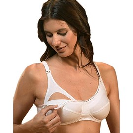 Engel Nursing Bra Angel / 95% Organic Cotton, 5% Elastane (6 (85-90 D-E), White)