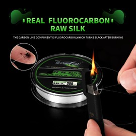 ThornsLine 100% Pure Fluorocarbon Fishing Line - Premium Leader Material from Japan - High Strength, Abrasion-Resistant, Fast Sinking - Freshwater and Saltwater Fishing Leader (32LB/0.50mm/55Yds)