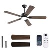 FUMLTP 52 inch Modern Ceiling Fans with Lights APP/Remote Control,