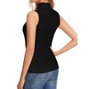 fanvita Black Sleeveless Turtlenecks for Women Mock Turtleneck Sweater Vest